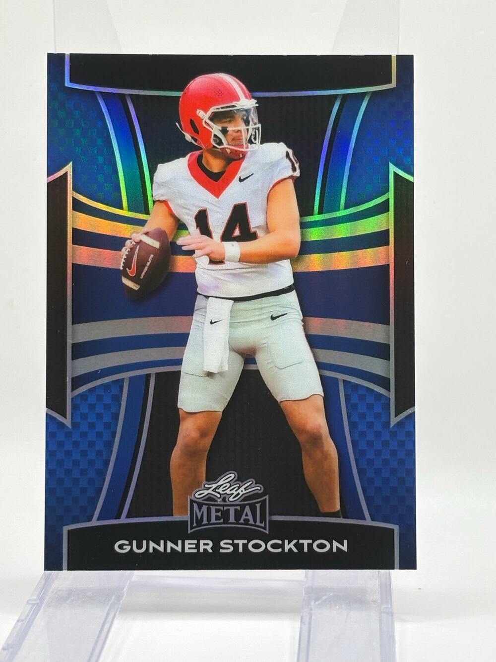 2025 Leaf Metal Gunner Stockton Prismatic Blue Refractor 31/49 SP Georgia